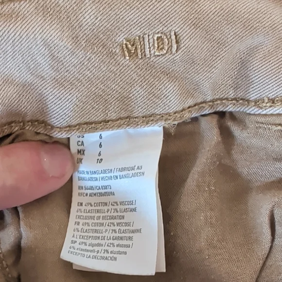 American Eagle Super Stretch Midi Shorts Womens 6 Tan - Picture 4 of 5